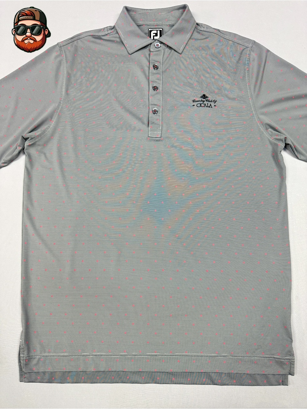 Men’s FootJoy Large Athletic Fit Grey Golf Polo Performance Shirt